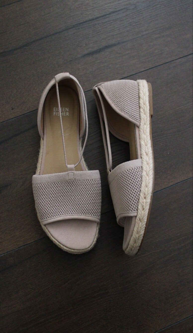 Eileen Fisher Open-Toe Espadrille Sandals - Blush Pink